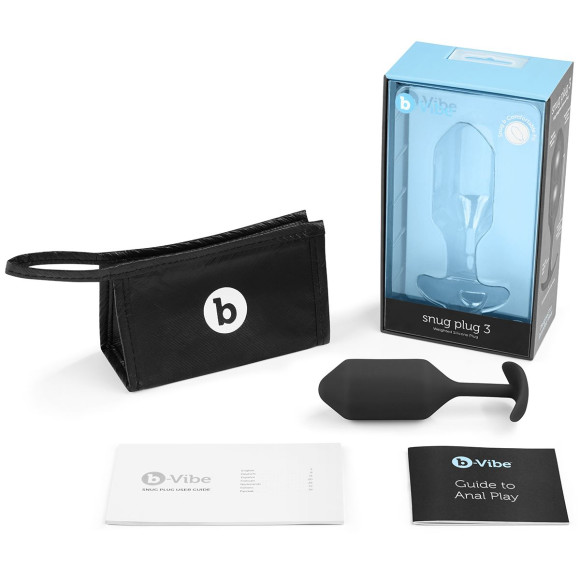 Чёрная пробка для ношения B-vibe Snug Plug 3 - 12,7 см. Чёрная пробка для ношения B-vibe Snug Plug 3 - 12,7 см.
