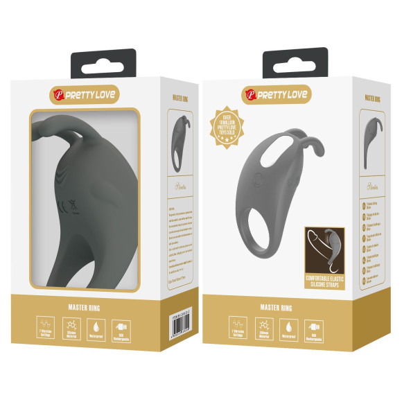 Серое эрекционное кольцо с вибрацией Master Ring Серое эрекционное кольцо с вибрацией Master Ring