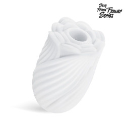 Белый нереалистичный мастурбатор в форме бутона цветка Chloris Белый нереалистичный мастурбатор в форме бутона цветка Chloris