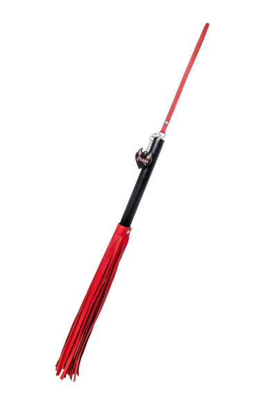 Красно-черная кожаная плеть - 50 см. Красно-черная кожаная плеть - 50 см.