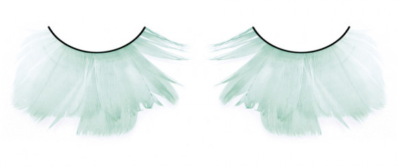 Бирюзовые пушистые ресницы из перьев Бирюзовые пушистые ресницы из перьев