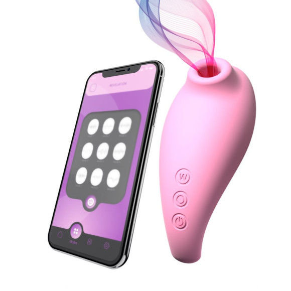 Розовый вакуумный стимулятор клитора Revelation + APP Розовый вакуумный стимулятор клитора Revelation + APP