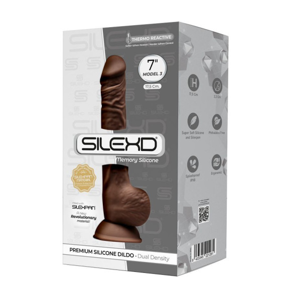 Коричневый фаллоимитатор SILEXD Model 3 7 - 17,5 см. Коричневый фаллоимитатор SILEXD Model 3 7 - 17,5 см.