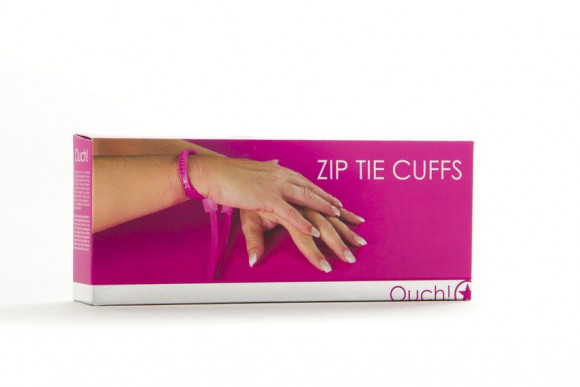 Розовые пластиковые наручники Zip Tie Cuffs