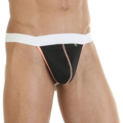 Черные трусы-стринги с поясом-резинкой и контрастной отделкой Черные трусы-стринги с поясом-резинкой и контрастной отделкой