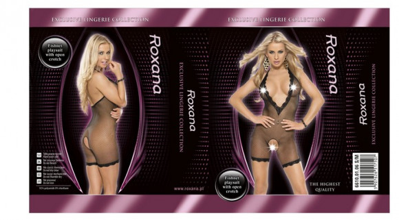 Костюм-сетка с глубоким V-образным декольте и доступом