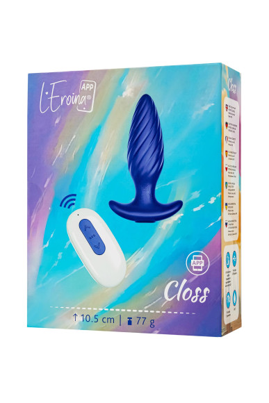Синяя анальная вибровтулка Closs с управлением через приложение Синяя анальная вибровтулка Closs с управлением через приложение