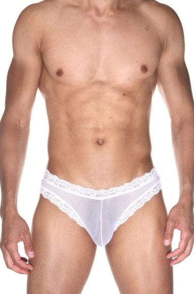 Белые полупрозрачные трусы-бразилиана Белые полупрозрачные трусы-бразилиана