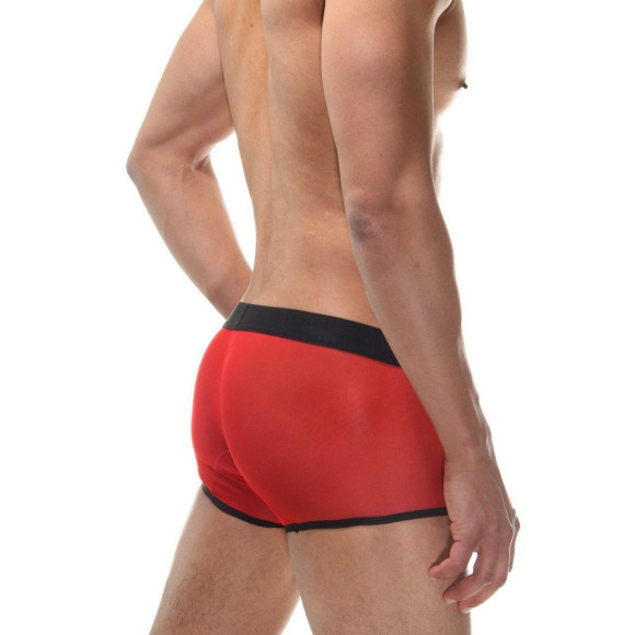 Красные мужские полупрозрачные трусы-боксеры Красные мужские полупрозрачные трусы-боксеры