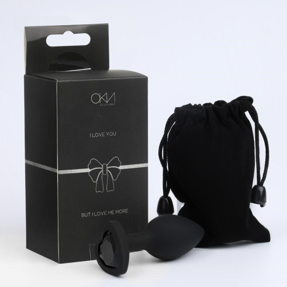 Черная анальная пробка Сердечко - 7,3 см. Черная анальная пробка Сердечко - 7,3 см.