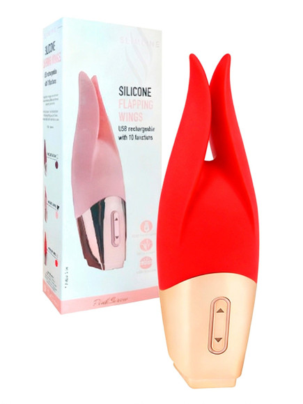 Красный мини-вибратор с раздвоенным кончиком - 12,3 см. Красный мини-вибратор с раздвоенным кончиком - 12,3 см.