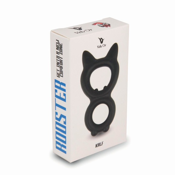 Черное двойное эрекционное кольцо Rooster Kalf Черное двойное эрекционное кольцо Rooster Kalf