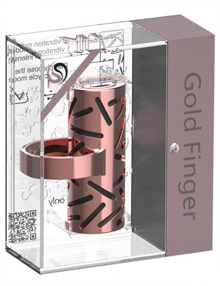 Черная вибропулька на палец Gold Finger в металлическом корпусе Черная вибропулька на палец Gold Finger в металлическом корпусе