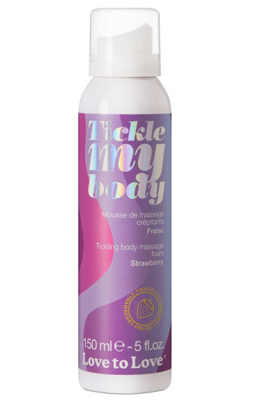 Массажная хрустящая пенка Tickle My Body Strawberry с ароматом клубники - 150 мл.