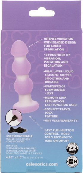 Сиреневая анальная пробка-ёлочка Beaded Probe - 10,7 см. Сиреневая анальная пробка-ёлочка Beaded Probe - 10,7 см.