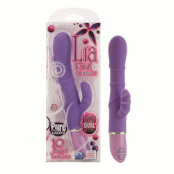 Фиолетовый силиконовый вибратор LIA DUAL STIMULATOR - 13 см.