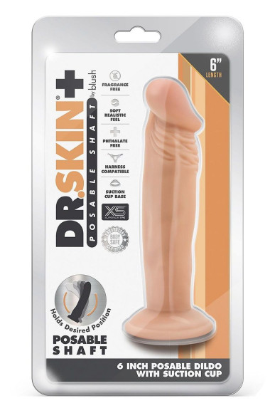 Телесный фаллоимитатор-реалистик 6 Inch Posable Dildo - 16,5 см. Телесный фаллоимитатор-реалистик 6 Inch Posable Dildo - 16,5 см.