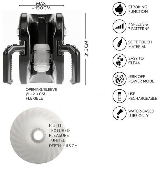 Мощный мастурбатор WYNE Masturbator 10 Мощный мастурбатор WYNE Masturbator 10