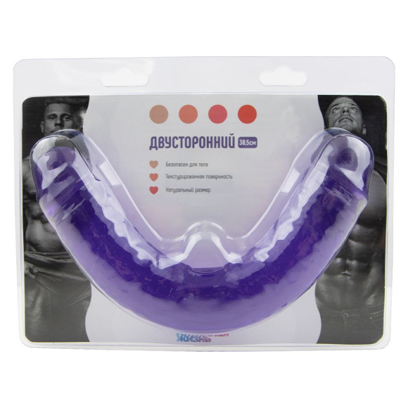 Фиолетовый двусторонний фаллоимитатор - 30,5 см. Фиолетовый двусторонний фаллоимитатор - 30,5 см.