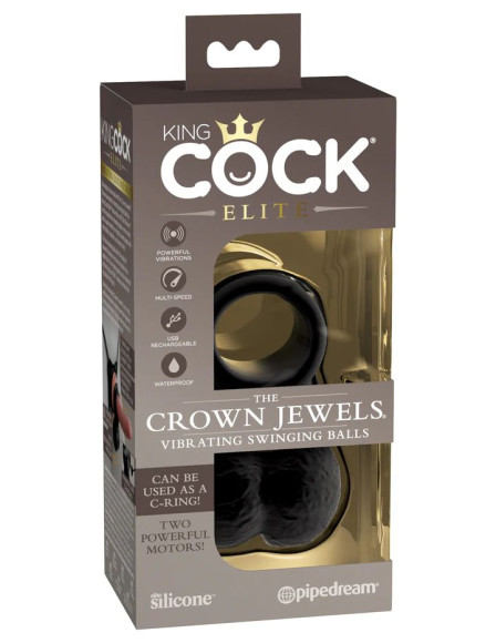 Черная вибронасадка King Cock Ellite The Crown Jewels Черная вибронасадка King Cock Ellite The Crown Jewels