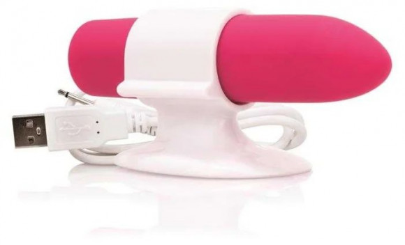 Гладкий мини-вибратор Charged Positive - 10 см.