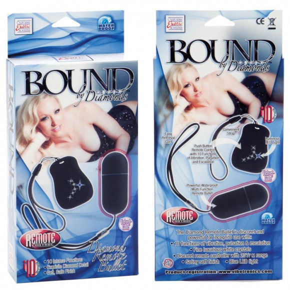 Чёрное виброяйцо на радиоуправлении BOUND BY DIAMONDS Чёрное виброяйцо на радиоуправлении BOUND BY DIAMONDS