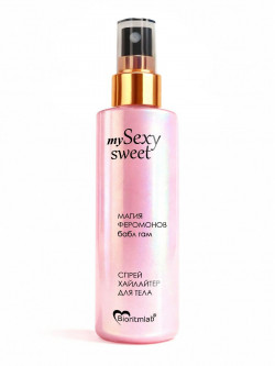 Спрей хайлайтер для тела Sexy Sweet с ароматом бабл-гам, шиммером и феромонами - 200 мл.
