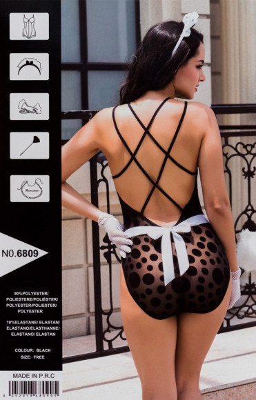 Игривый комплект горничной с пуховкой и передником Игривый комплект горничной с пуховкой и передником