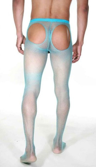 Мужские колготы в мелкую сетку с интимными вырезами Мужские колготы в мелкую сетку с интимными вырезами