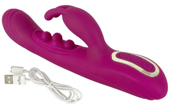 Лиловый вибратор-кролик 2 Function Vibrator Squirting - 22,5 см.
