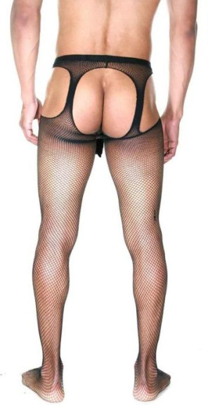 Оригинальные мужские колготы в мелкую сетку с интимными вырезами Оригинальные мужские колготы в мелкую сетку с интимными вырезами