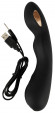 Черный вибратор-электростимулятор для точки G - 20,2 см. Черный вибратор-электростимулятор для точки G - 20,2 см.