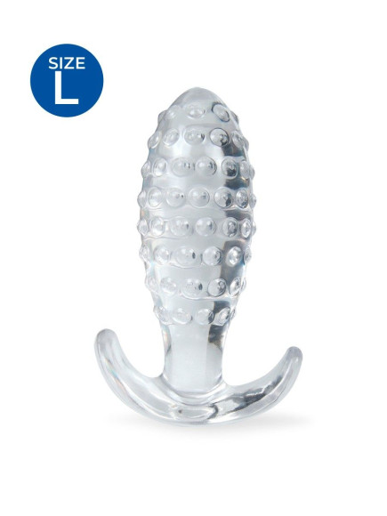 Прозрачная анальная пробка с шишечками - 10 см. Прозрачная анальная пробка с шишечками - 10 см.