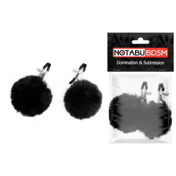 Зажимы для сосков с черным пушком Зажимы для сосков с черным пушком