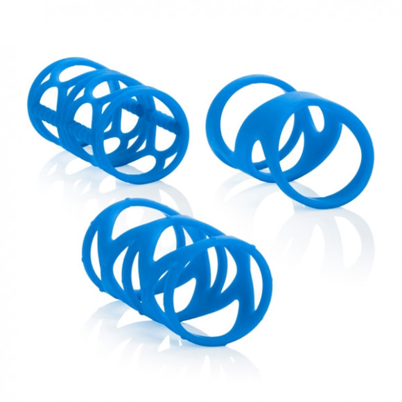 Набор насадок на пенис голубого цвета Posh Silicone Lovers Cages Набор насадок на пенис голубого цвета Posh Silicone Lovers Cages