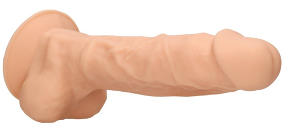 Телесный фаллоимитатор Silicone Dildo With Balls - 22,8 см. Телесный фаллоимитатор Silicone Dildo With Balls - 22,8 см.