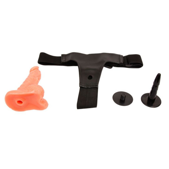 Реалистичный страпон на ремешках - 15,5 см. Реалистичный страпон на ремешках - 15,5 см.