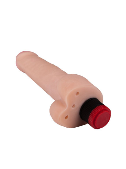 Большой реалистичный виброфаллос с мошонкой - 23 см. Большой реалистичный виброфаллос с мошонкой - 23 см.