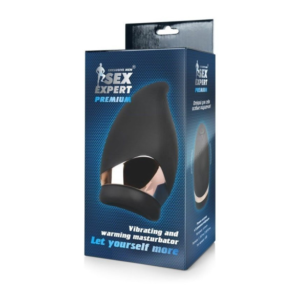 Черный вибромастурбатор Sex Expert Черный вибромастурбатор Sex Expert