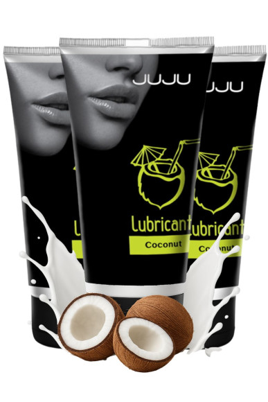 Набор из 3 съедобных лубрикантов JUJU со вкусом кокоса Набор из 3 съедобных лубрикантов JUJU со вкусом кокоса