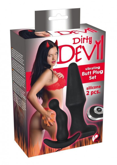 Набор из 2 анальных втулок с вибрацией Dirty Devil Vibrating Butt Plugs