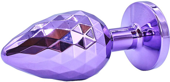 Фиолетовая алюминиевая текстурная анальная пробка - 10 см. Фиолетовая алюминиевая текстурная анальная пробка - 10 см.