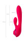 Красный вибратор c клиторальной и вакуумной стимуляциями Doobl - 20 см.
