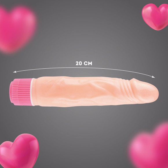 Телесный силиконовый вибратор-реалистик - 20 см. Телесный силиконовый вибратор-реалистик - 20 см.