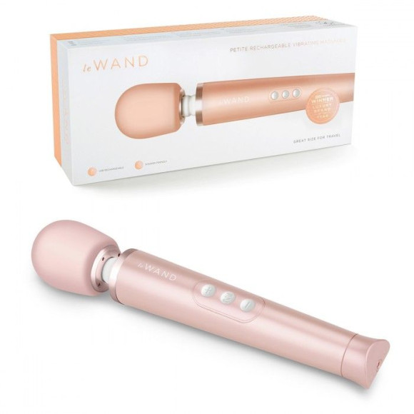 Пудровый жезловый мини-вибратор Le Wand c 6 режимами вибрации Пудровый жезловый мини-вибратор Le Wand c 6 режимами вибрации