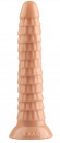 Телесный рельефный фантазийный фаллоимитатор - 26,5 см.