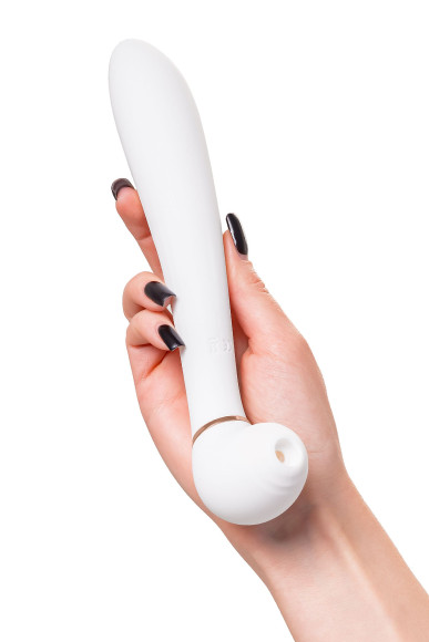 Белый вибратор с вакуумной стимуляцией Jasmine - 23 см. Белый вибратор с вакуумной стимуляцией Jasmine - 23 см.