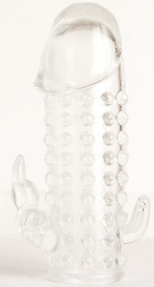Гелевая прозрачная насадка с 2 отростками - 13 см. Гелевая прозрачная насадка с 2 отростками - 13 см.