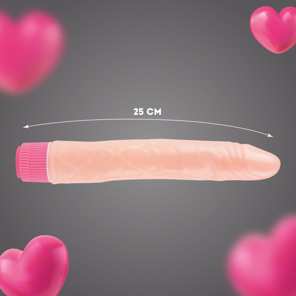 Телесный силиконовый вибратор-реалистик - 25 см. Телесный силиконовый вибратор-реалистик - 25 см.