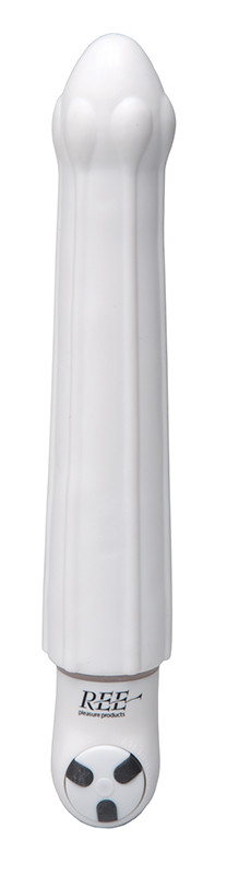 Белый вибромассажёр Saffron - 16 см. 